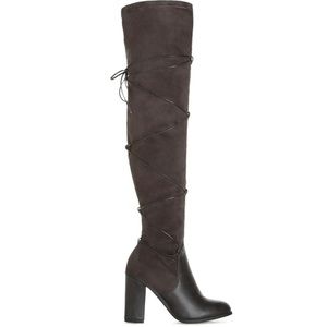 Grey 4inch heeled boots